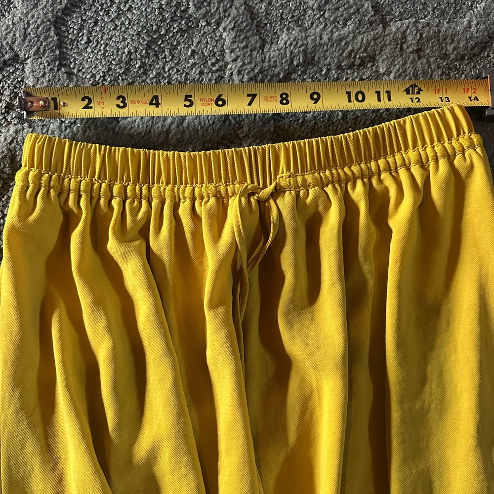 Yellow Maxi Skirt with Drawstring Waist - Picture 4 of 4